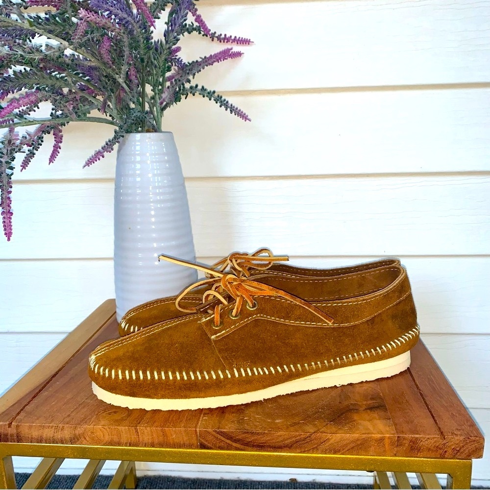 Men's Suede Moccasin Shoes - Tan